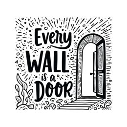 door quote SVG PNG design with hand-drawn style, bold lettering, an uplifting message