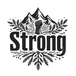 strength mountains SVG PNG design with bold lettering