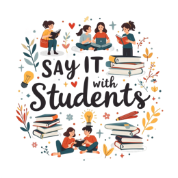students learning SVG PNG design with bold lettering, red floral elements