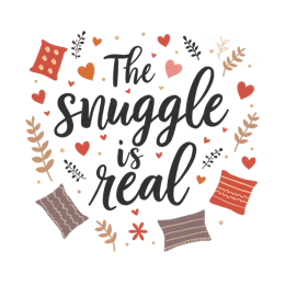 snuggle pillows floral SVG PNG design with hand-drawn style, bold lettering, white and pink floral elements