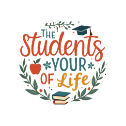 students life SVG PNG design with hand-drawn style, red and green floral elements, an uplifting message