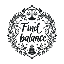 chill balance SVG PNG design with black and white floral elements