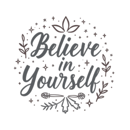 inspiration SVG PNG design with bold lettering, black and white floral elements, an uplifting message