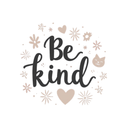 quote kindness SVG PNG design with black and white floral elements