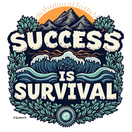 success survival shirt SVG PNG design with bold lettering, green floral elements