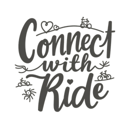 connect ride bicycles SVG PNG design with hand-drawn style, bold lettering