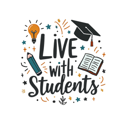 live with students SVG PNG design with hand-drawn style, bold lettering