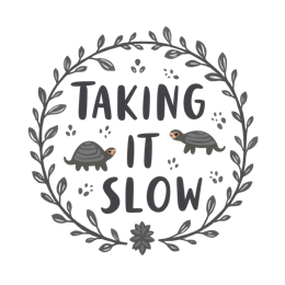 taking it slow wreath SVG PNG design with bold lettering, floral elements