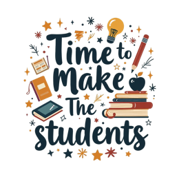 time make the students SVG PNG design with bold lettering