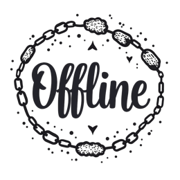 offline stickers SVG PNG design with bold lettering