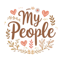 my people flora SVG PNG design with hand-drawn style, pink and green floral elements