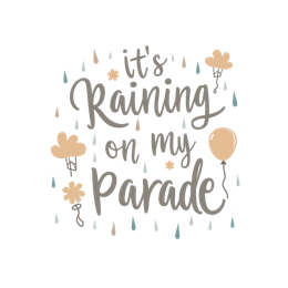 rain parade quote SVG PNG design with red and blue floral elements, an uplifting message