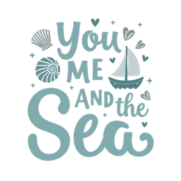 sea quotes SVG PNG design with hand-drawn style