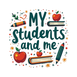 students apples books SVG PNG design with bold lettering