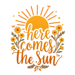 sun flowers SVG PNG design with hand-drawn style, orange and green floral elements, an uplifting message