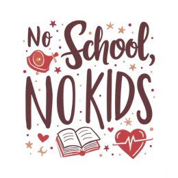 no school kids SVG PNG design with bold lettering