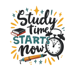 study time now clock SVG PNG design with bold lettering