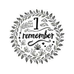 remember flora floral SVG PNG design with hand-drawn style, floral elements