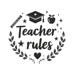 teacher rules graphics SVG PNG design with bold lettering, an uplifting message