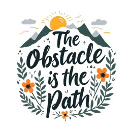 motivational quote nature SVG PNG design with bold lettering, orange and red floral elements