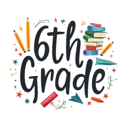 6th grade school supplies SVG PNG design with hand-drawn style, bold lettering