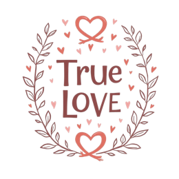 true love SVG PNG design with bold lettering