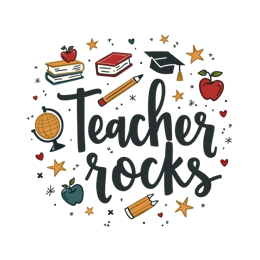 teacher teacherrocks SVG PNG design with bold lettering