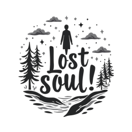 fantasy lost soul SVG PNG design with hand-drawn style, bold lettering
