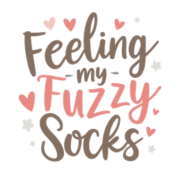 fuzzy socks sign SVG PNG design with hand-drawn style