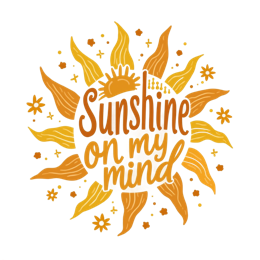 sunshine flower SVG PNG design with bold lettering, orange and yellow floral elements, an uplifting message