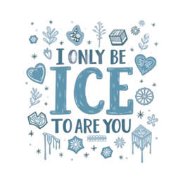 ice illustration SVG PNG design with hand-drawn style, white and blue floral elements