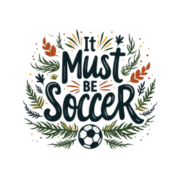 soccer floral SVG PNG design with hand-drawn style, bold lettering, black and white floral elements