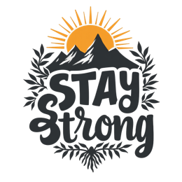 mountain sunshine SVG PNG design with bold lettering, black and orange floral elements, an uplifting message