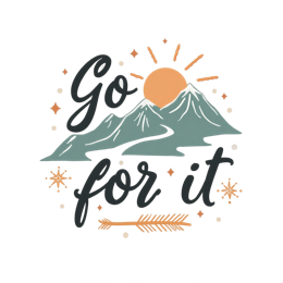 mountains sunrise shirt SVG PNG design with bold lettering