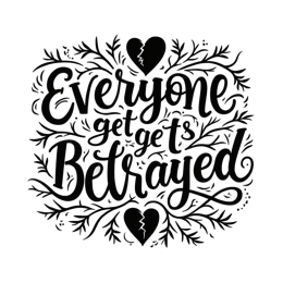 betrayal heartbreak floral SVG PNG design with bold lettering, black and white floral elements