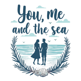 people sea SVG PNG design with bold lettering, green and blue floral elements