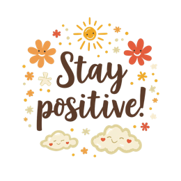 positive message flowers SVG PNG design with hand-drawn style, white and orange floral elements, an uplifting message