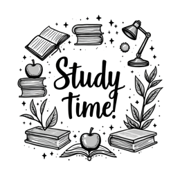 study books time SVG PNG design with hand-drawn style, an uplifting message