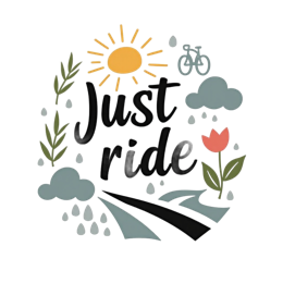 just ride flower SVG PNG design with bold lettering, black and red floral elements