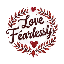 love fearlessly SVG PNG design with bold lettering, red floral elements