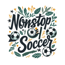 nonstop soccer SVG PNG design with hand-drawn style, bold lettering, black and red floral elements