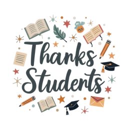students thank you SVG PNG design with bold lettering