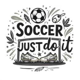 soccer motivation SVG PNG design with bold lettering, black and white floral elements