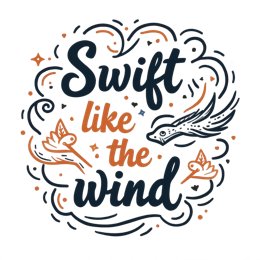 swift wind SVG PNG design with bold lettering