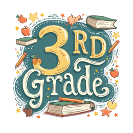 3rd grade study SVG PNG design with bold lettering