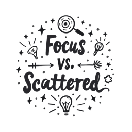 focus scattered SVG PNG design with bold lettering