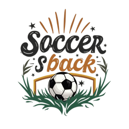 soccer back SVG PNG design with hand-drawn style, bold lettering