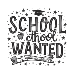 school signs graphics SVG PNG design with hand-drawn style, bold lettering