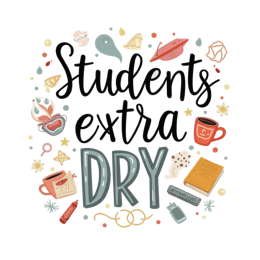 students extra dry SVG PNG design with hand-drawn style, bold lettering