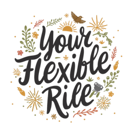 flexible rule handlettering SVG PNG design with hand-drawn style, bold lettering, black floral elements